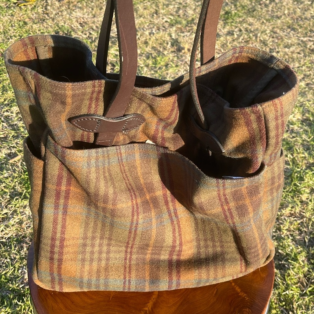 Filson wool and leather tote